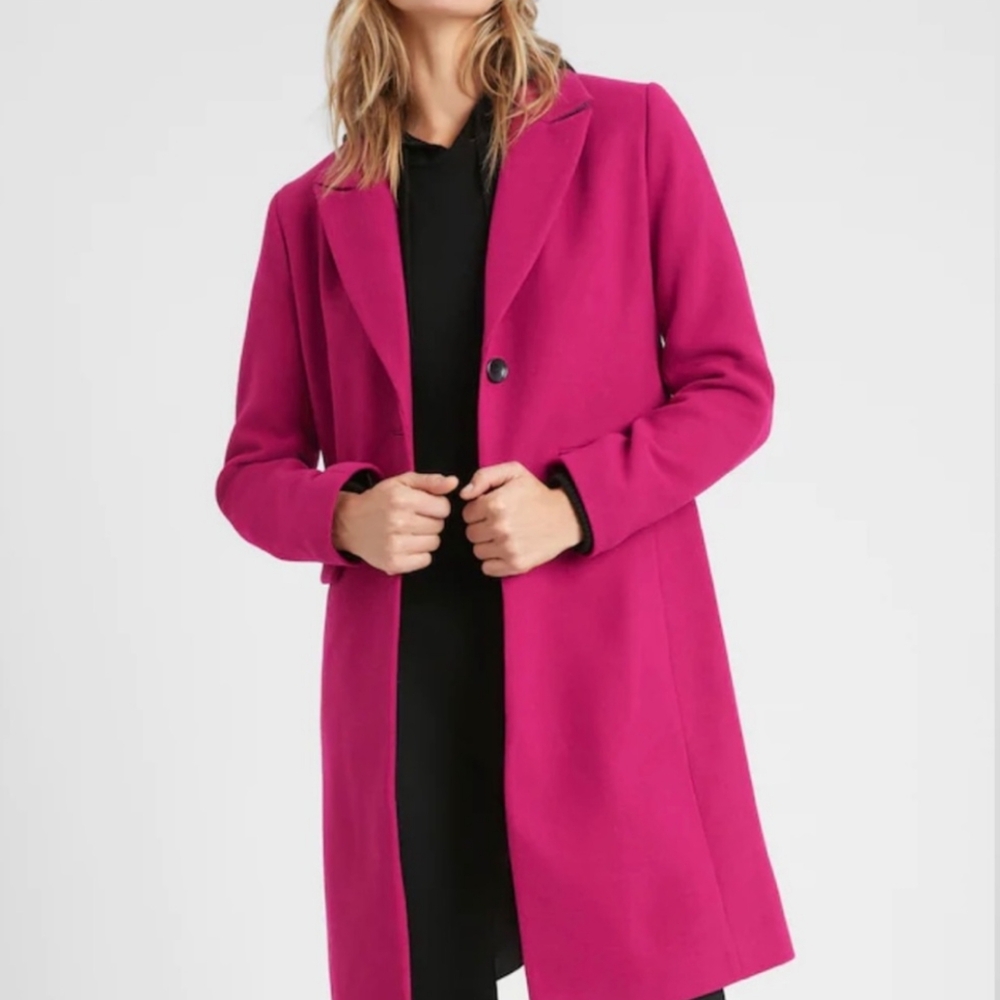 Chic Pink Coat from Banana Republic, Size Small